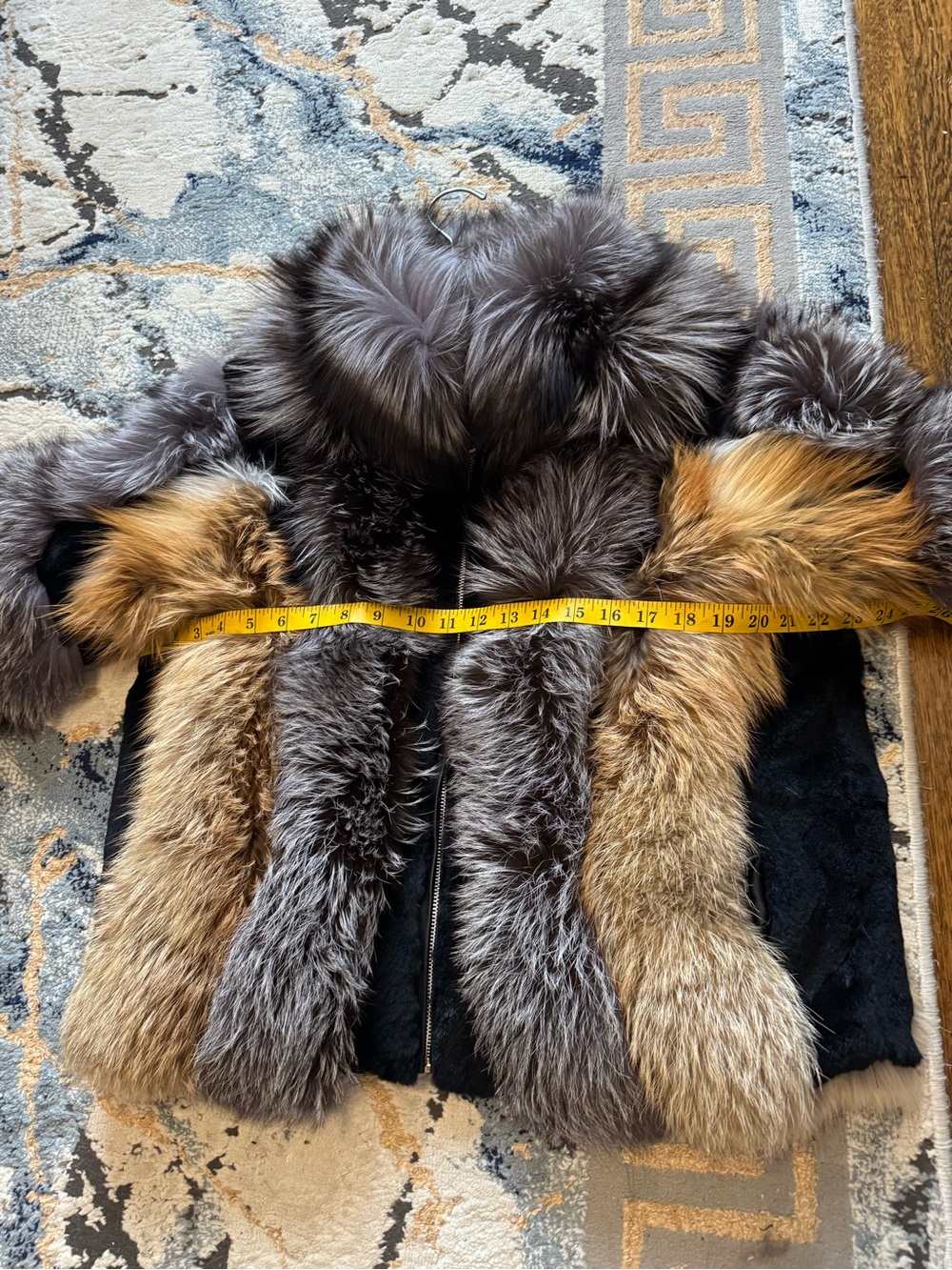 Luxury Golden silver black fox Multi-Color Fur fox Jacket  Women's Fashion Coat - Picture 11 of 17